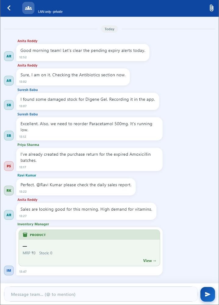 InvERP Team Chat